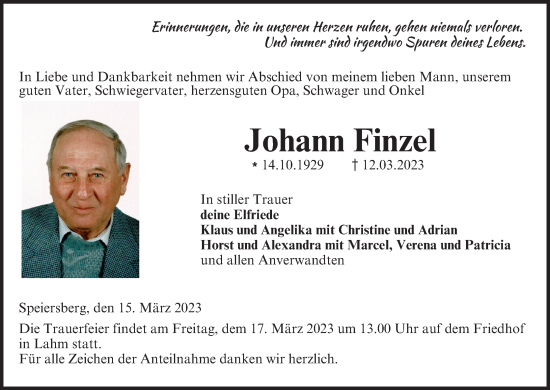 Anzeige von Johann Finzel von MGO