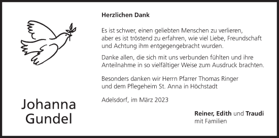 Anzeige von Johanna Gundel von MGO