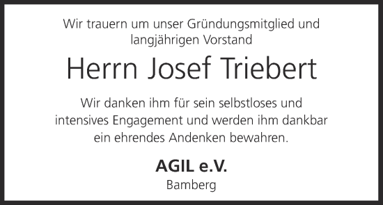 Anzeige von Josef Triebert von MGO