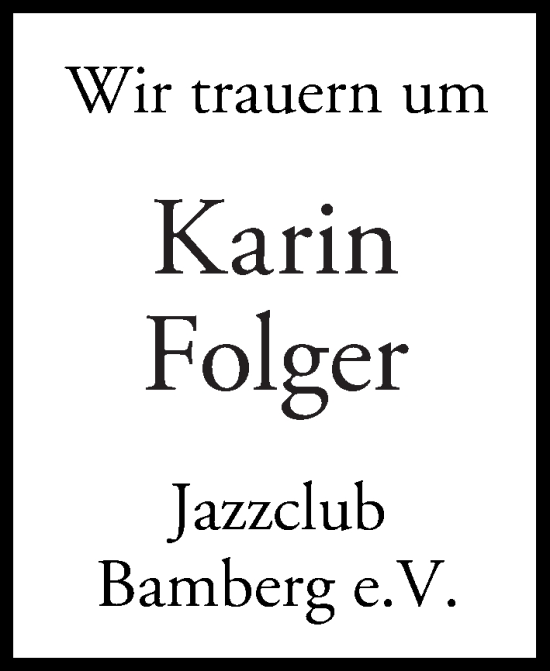 Anzeige von Karin Folger von MGO