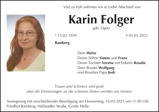 Anzeige von Karin Folger von MGO