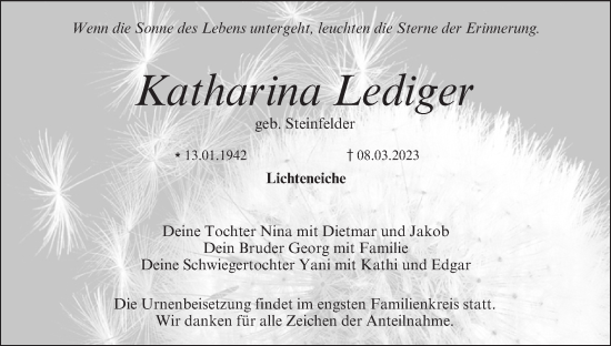 Anzeige von Katharina Lediger von MGO