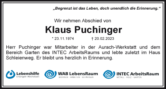 Anzeige von Klaus Puchinger von MGO