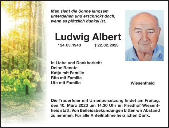 Anzeige von Ludwig Albert von MGO