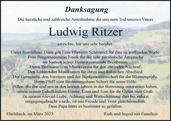 Anzeige von Ludwig Ritzer von MGO