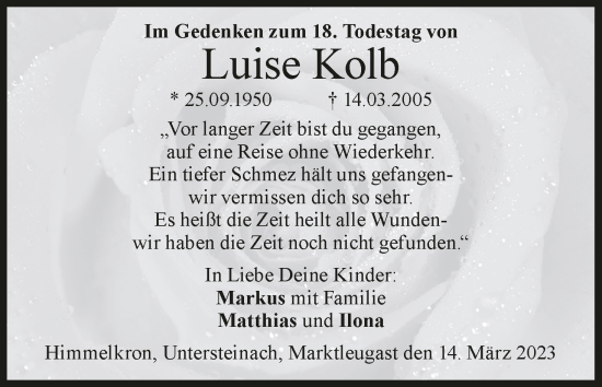 Anzeige von Luise Kolb von MGO