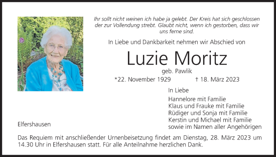 Anzeige von Luzie Moritz von MGO