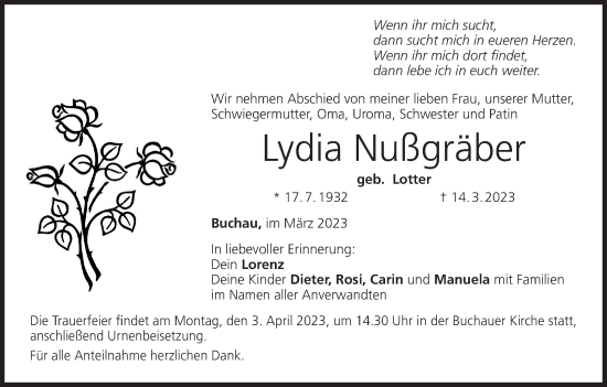 Anzeige von Lydia Nußgräber von MGO