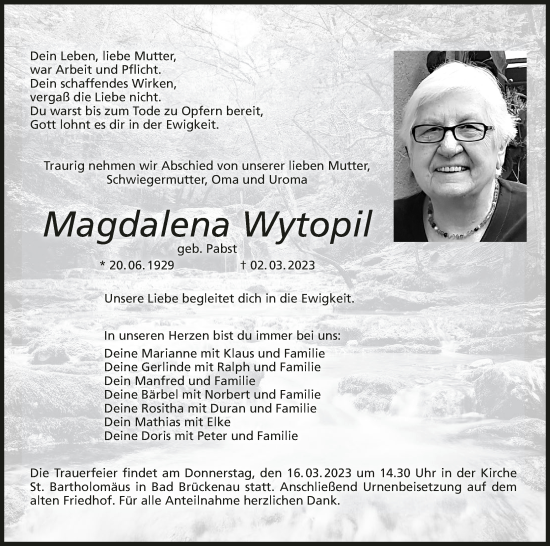 Anzeige von Magdalena Wytopil von MGO