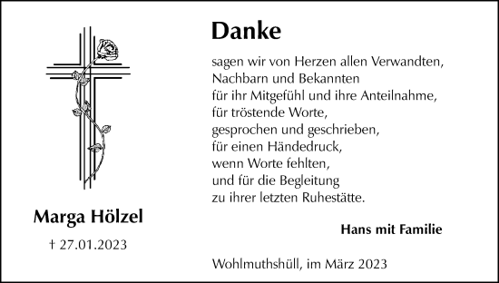 Anzeige von Marga Hölzel von MGO