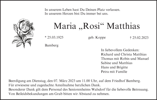 Anzeige von Maria Matthias von MGO