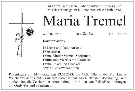 Anzeige von Maria Tremel von MGO