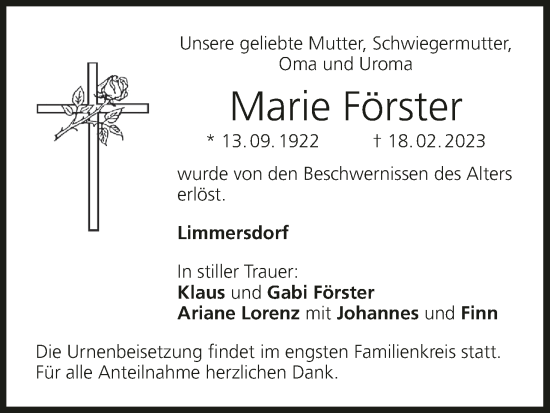 Anzeige von Marie Förster von MGO
