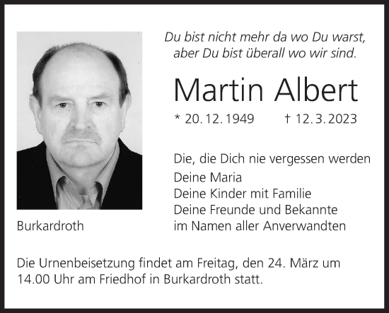 Anzeige von Martin Albert von MGO