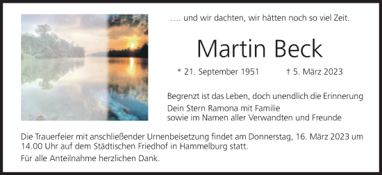 Anzeige von Martin Beck von MGO