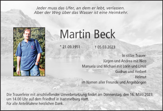 Anzeige von Martin Beck von MGO