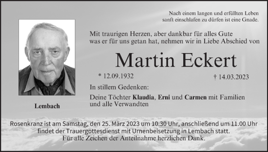 Anzeige von Martin Eckert von MGO