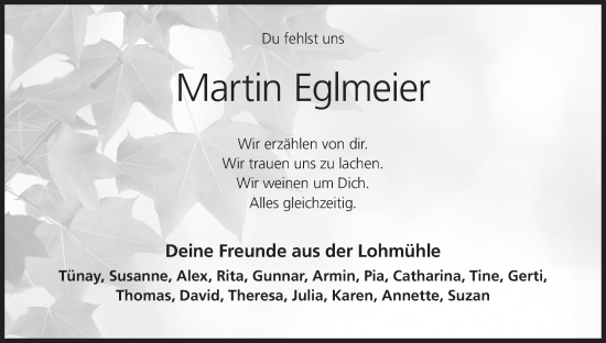 Anzeige von Martin Eglmeier von MGO