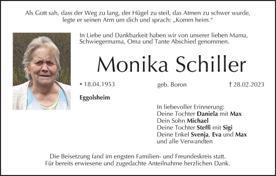 Anzeige von Monika Schiller von MGO