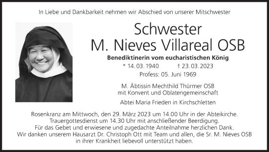 Anzeige von Nieves Villareal von MGO