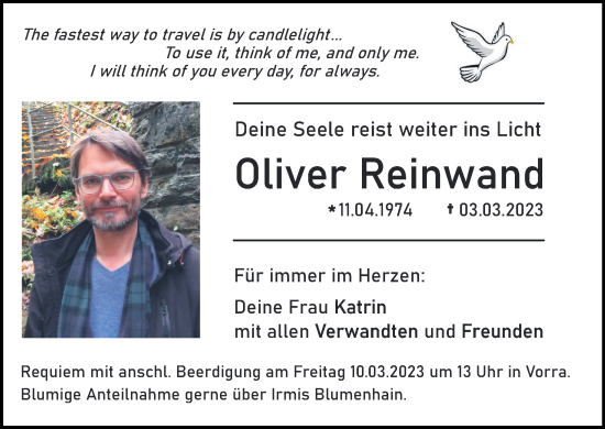 Anzeige von Oliver Reinwand von MGO