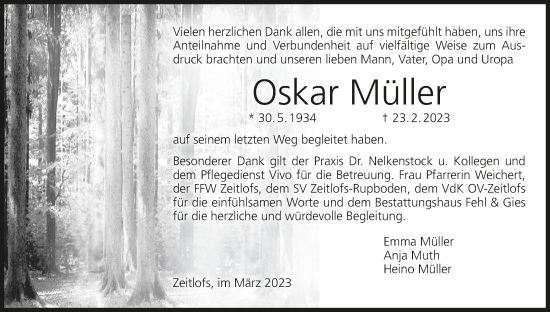 Anzeige von Oskar Müller von MGO