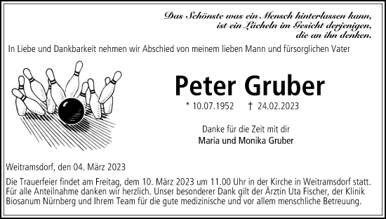 Anzeige von Peter Gruber von MGO