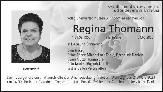 Anzeige von Regina Thomann von MGO