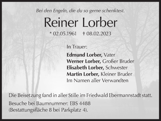 Anzeige von Reiner Lorber von MGO