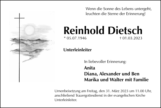 Anzeige von Reinhold Dietsch von MGO