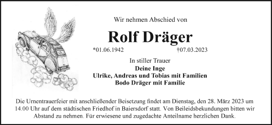 Anzeige von Rolf Dräger von MGO