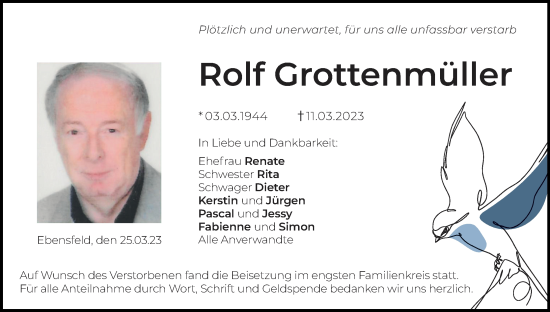 Anzeige von Rolf Grottenmüller von MGO