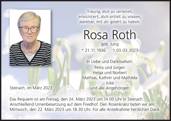 Anzeige von Rosa Roth von MGO