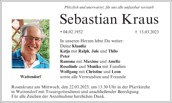 Anzeige von Sebastian Kraus von MGO