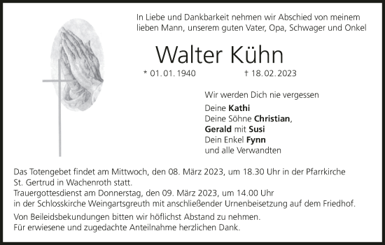Anzeige von Walter Kühn von MGO