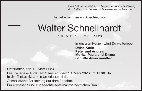 Anzeige von Walter Schnellhardt von MGO