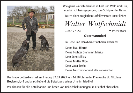 Anzeige von Walter Wolfschmidt von MGO