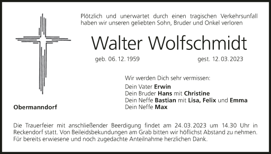 Anzeige von Walter Wolfschmidt von MGO