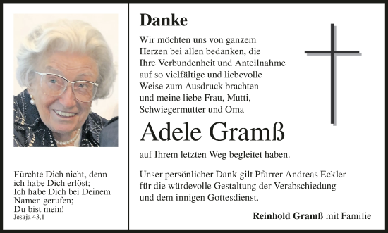 Anzeige von Adele Gramß von MGO