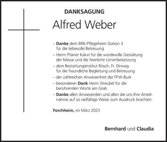 Anzeige von Alfred Weber von MGO