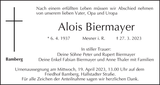 Anzeige von Alois Biermayer von MGO