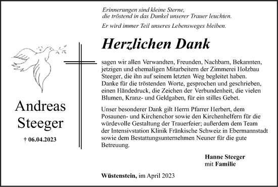 Anzeige von Andreas Steeger von MGO