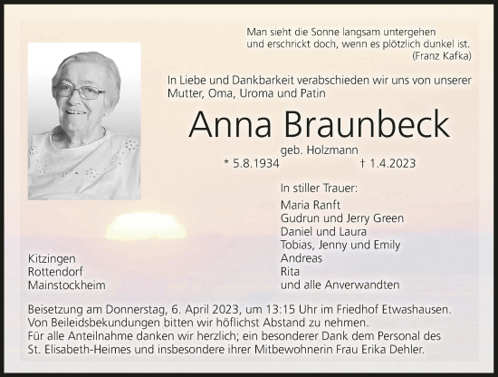 Anzeige von Anna Braunbeck von MGO
