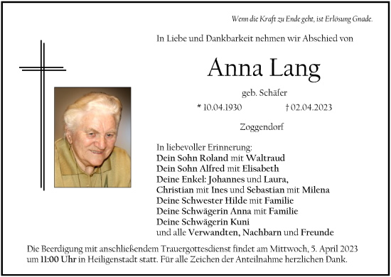 Anzeige von Anna Lang von MGO