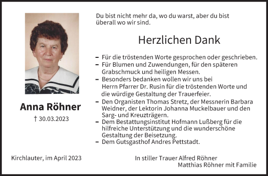 Anzeige von Anna Röhner von MGO