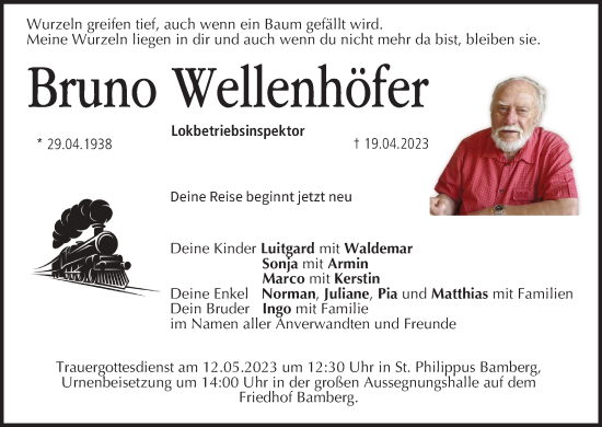 Anzeige von Bruno Wellenhöfer von MGO