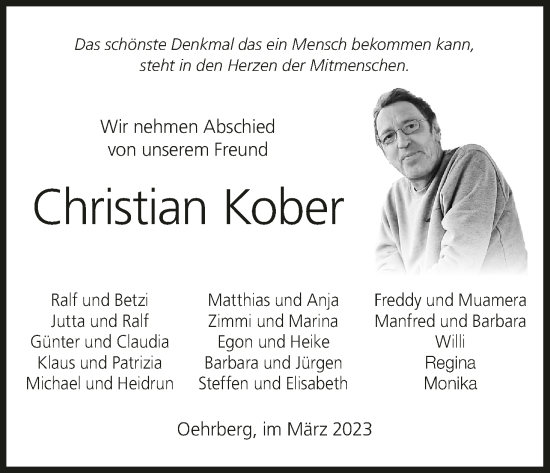 Anzeige von Christian Kober von MGO
