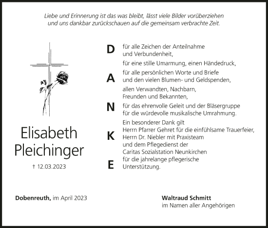 Anzeige von Elisabeth Pleichinger von MGO
