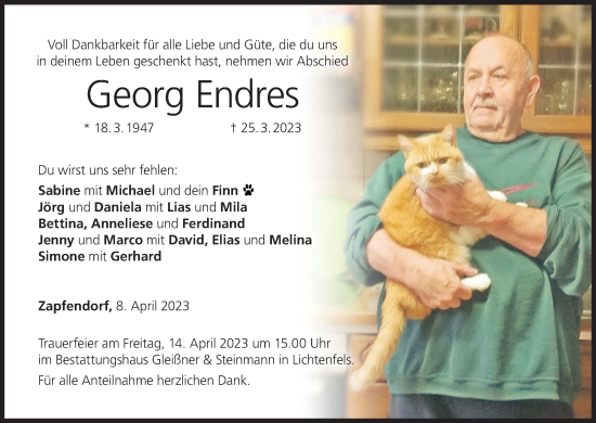 Anzeige von Georg Endres von MGO