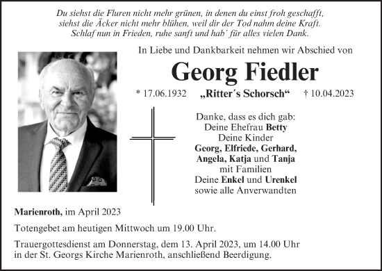 Anzeige von Georg Fiedler von MGO